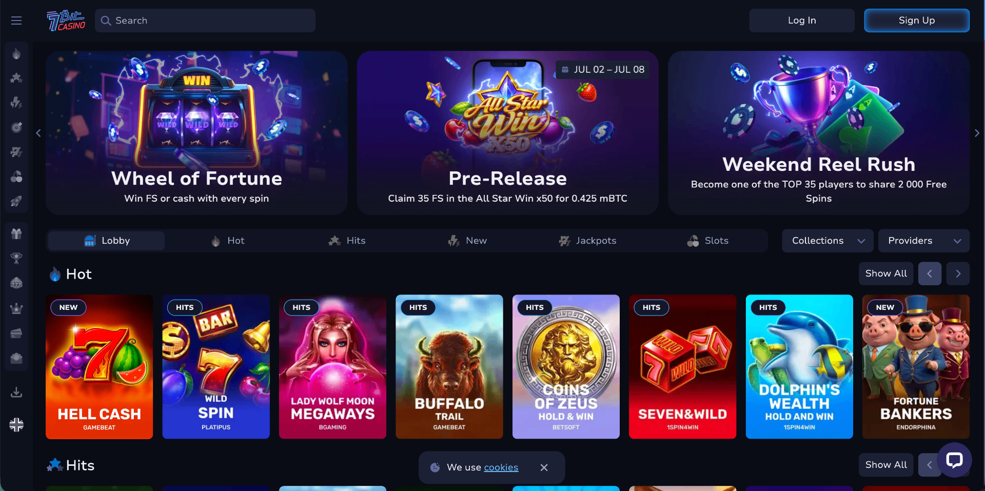 7Bit Casino homepage screenshot