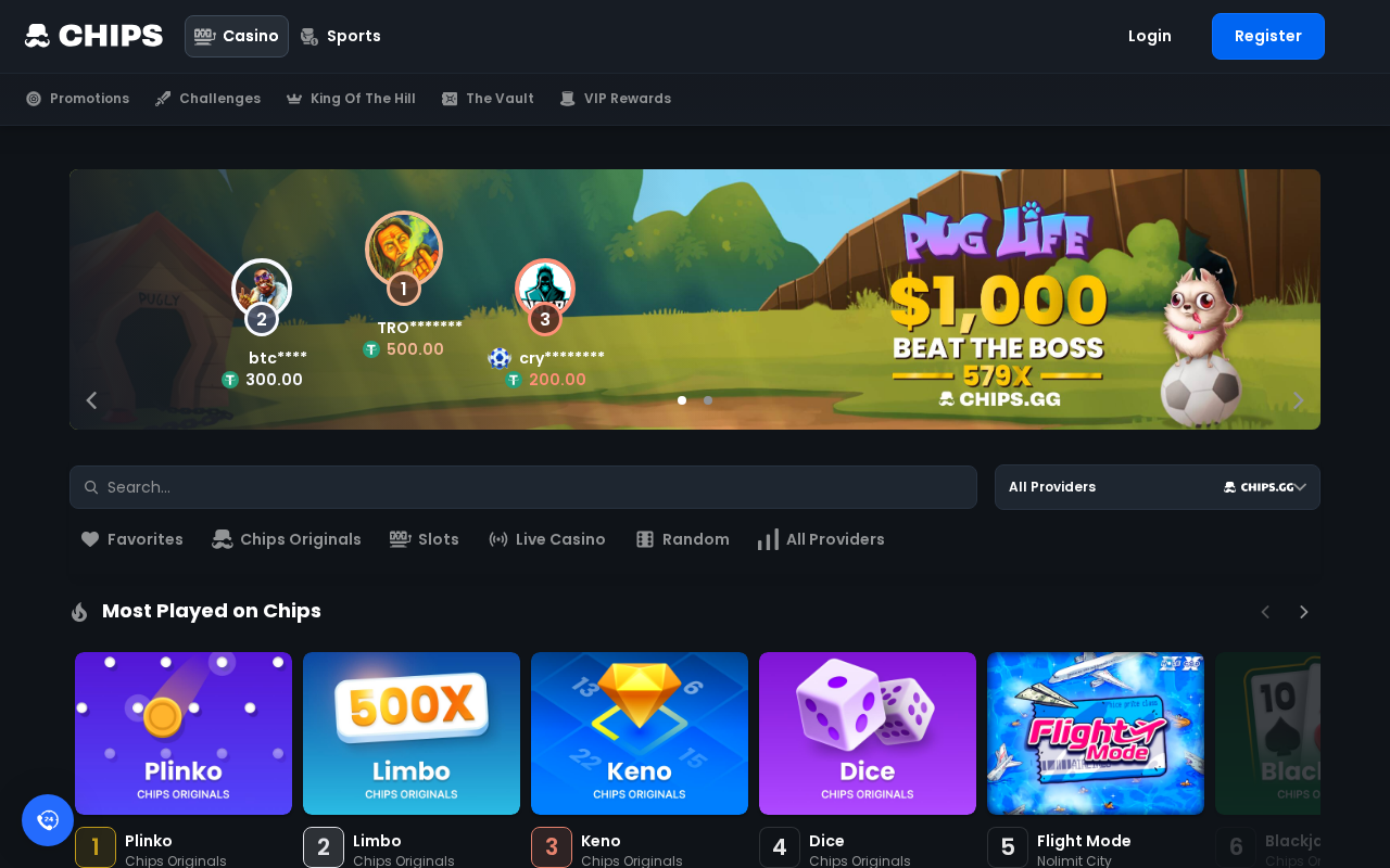 Chips.gg homepage screenshot