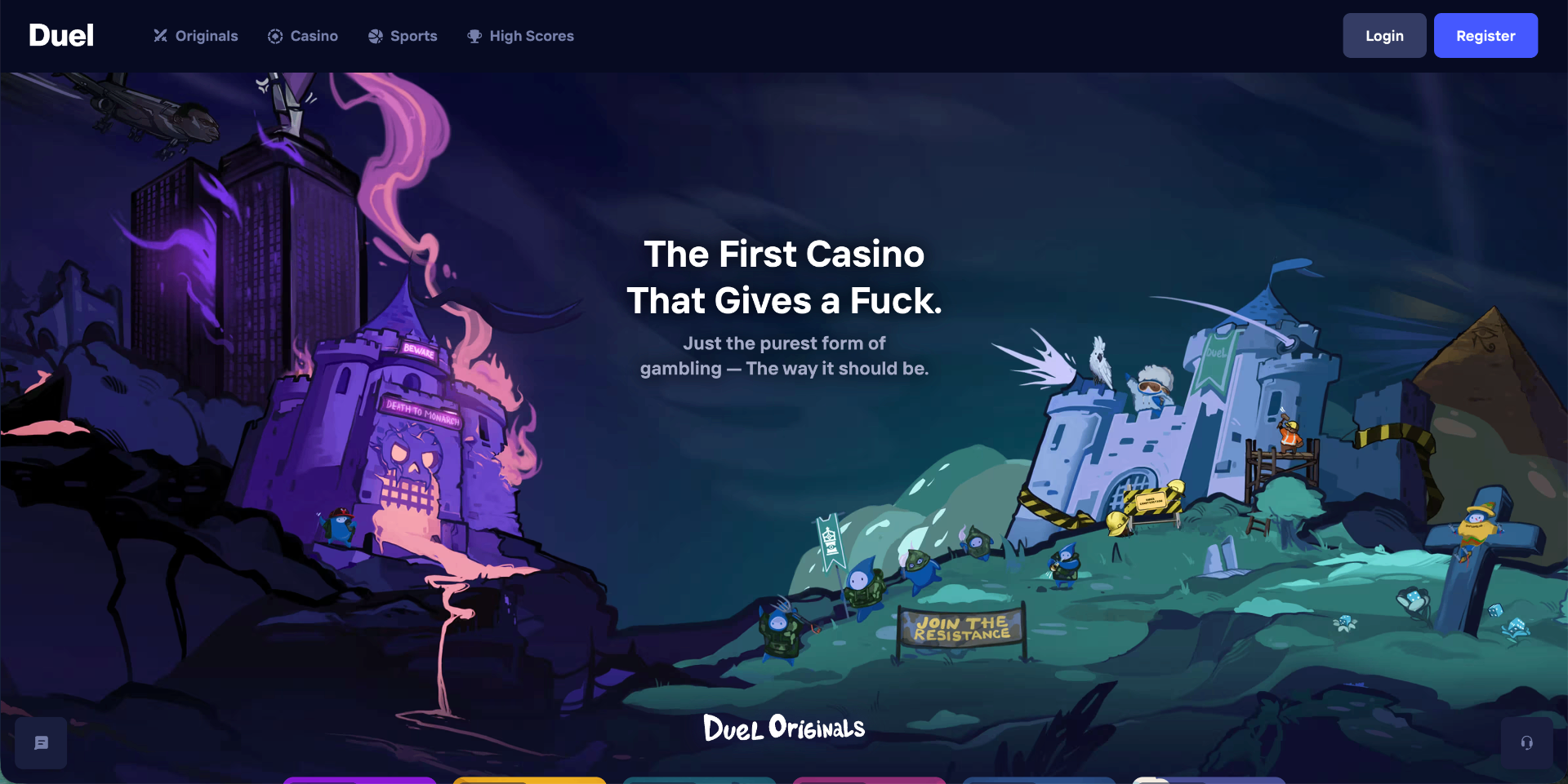 Duel homepage screenshot